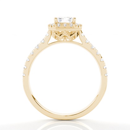 Zinkeneinstellung Seitenstein Halo Verlobungsring