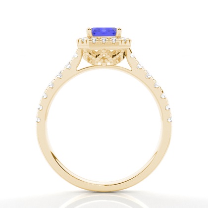 Krappenfassung Tansanit Halo-Verlobungsring