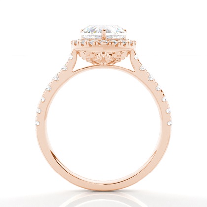 Zinkeneinstellung Seitenstein Halo Verlobungsring