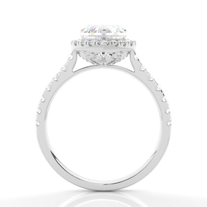 Zinkeneinstellung Seitenstein Halo Verlobungsring