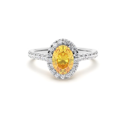 Yellow Diamond Halo Engagement Ring