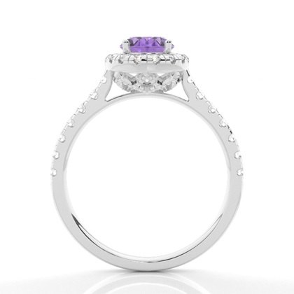 Krappenfassung Amethyst Halo Verlobungsring
