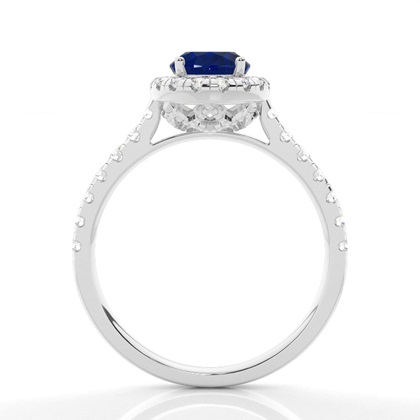 Oval Silber Saphir Diamantringe