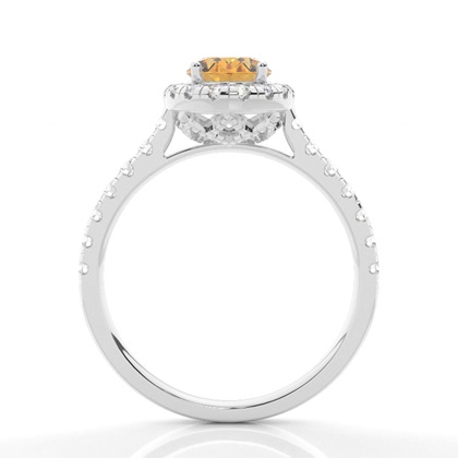 Krappenfassung Citrin Halo Verlobungsring