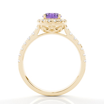 Krappenfassung Amethyst Halo Verlobungsring