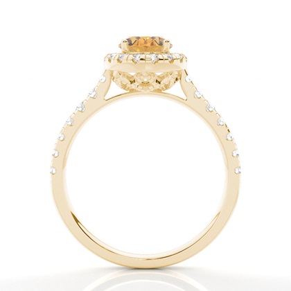 Krappenfassung Citrin Halo Verlobungsring