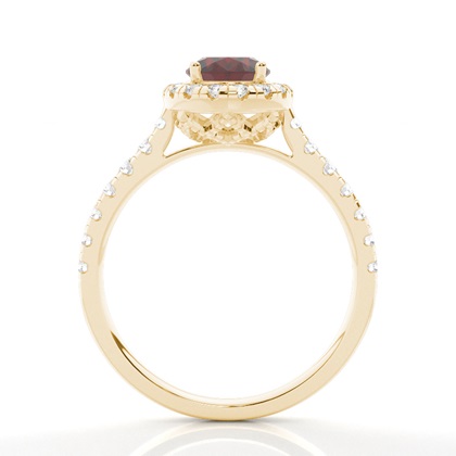 Granat-Halo-Verlobungsring In Krappenfassung