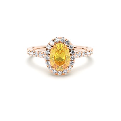 Yellow Diamond Halo Engagement Ring