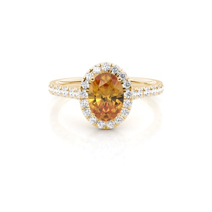 Prong Setting Citrine Halo Engagement Ring