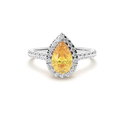 Yellow Diamond Halo Engagement Ring