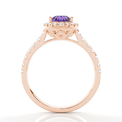 Krappenfassung Amethyst Halo Verlobungsring