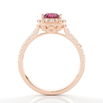 Krappenfassung Pink Turmalin Halo Verlobungsring