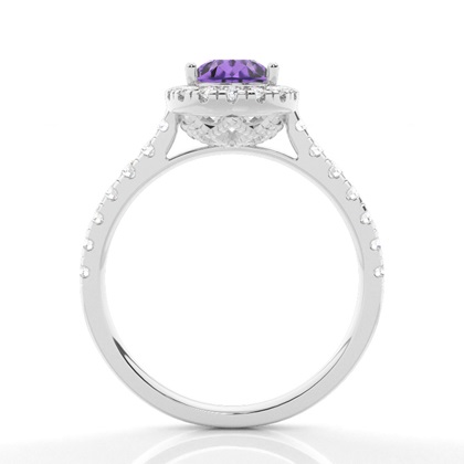 Krappenfassung Amethyst Halo Verlobungsring
