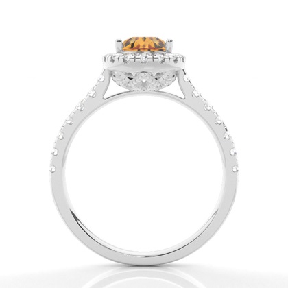 Krappenfassung Citrin Halo Verlobungsring