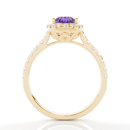 Krappenfassung Amethyst Halo Verlobungsring