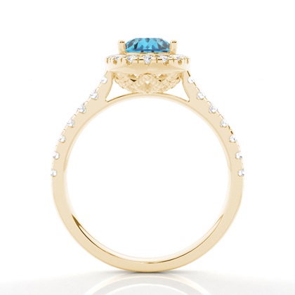 Prong Setting Topaz Halo Engagement Ring