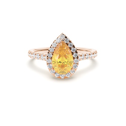 Yellow Diamond Halo Engagement Ring