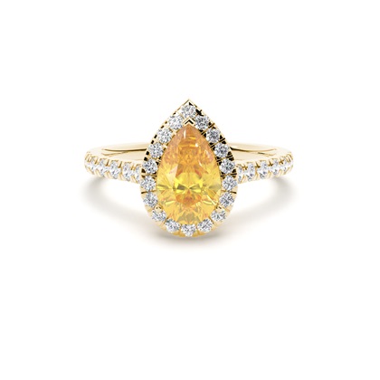 Yellow Diamond Halo Engagement Ring