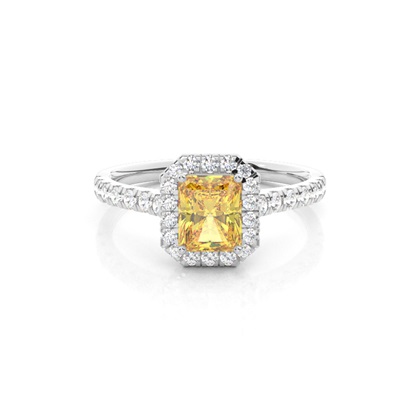 Yellow Diamond Halo Engagement Ring
