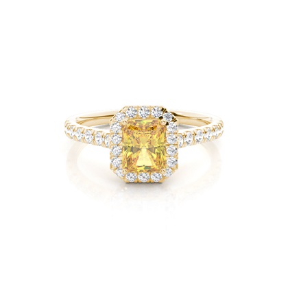 Yellow Diamond Halo Engagement Ring