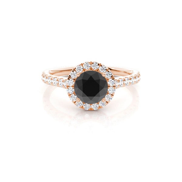 Round Black Diamond Halo Engagement Ring