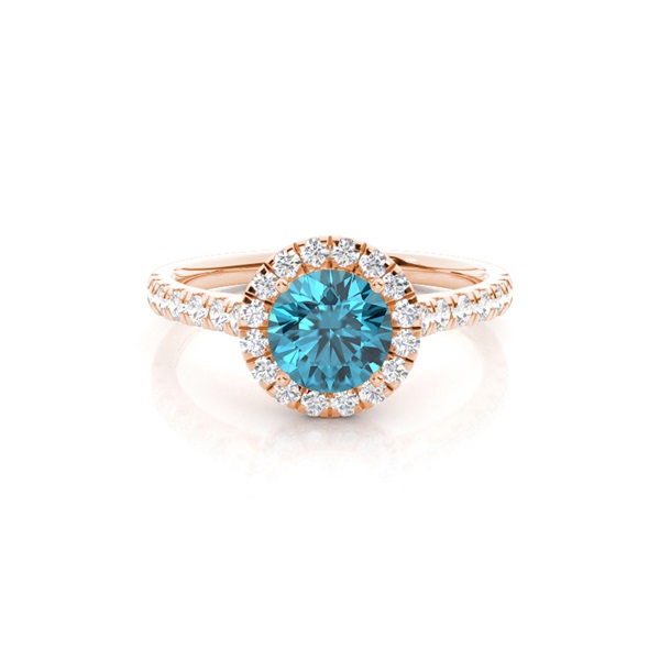 Prong Setting Topaz Halo Engagement Ring