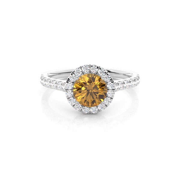 Prong Setting Citrine Halo Engagement Ring