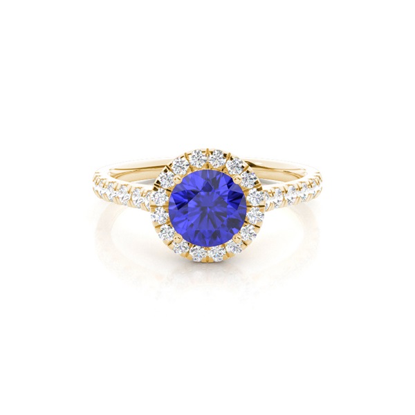 Prong Setting Tanzanite Halo Engagement Ring