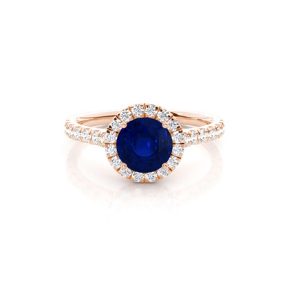 Rose Gold Sapphire Diamond Engagement Rings