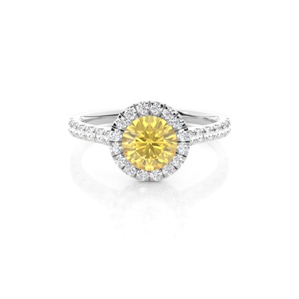 Yellow Diamond Halo Engagement Ring
