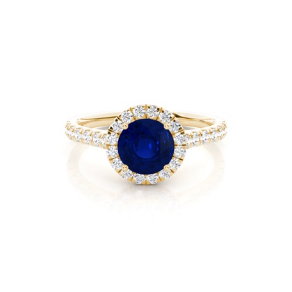 Yellow Gold Sapphire Diamond Engagement Rings