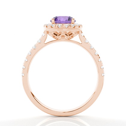 Krappenfassung Amethyst Halo Verlobungsring