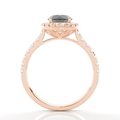 Halo Verlobungsring mit schwarzem Brillanten