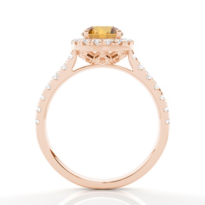 Krappenfassung Citrin Halo Verlobungsring