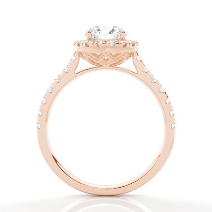 Zinkeneinstellung Seitenstein Halo Verlobungsring