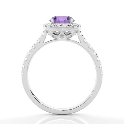 Krappenfassung Amethyst Halo Verlobungsring