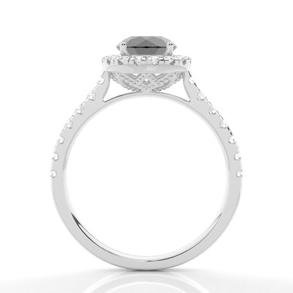 Halo Verlobungsring mit schwarzem Brillanten