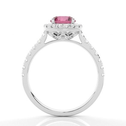 Krappenfassung Pink Turmalin Halo Verlobungsring