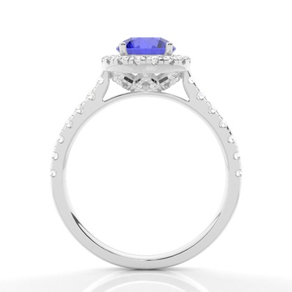 Krappenfassung Tansanit Halo-Verlobungsring