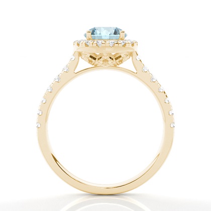 Aquamarin-Halo-Verlobungsring In Krappenfassung