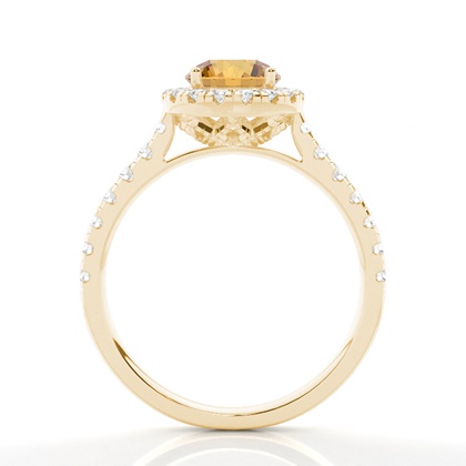 Krappenfassung Citrin Halo Verlobungsring