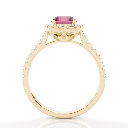 Krappenfassung Pink Turmalin Halo Verlobungsring