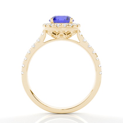 Krappenfassung Tansanit Halo-Verlobungsring