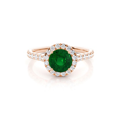 Prong Setting Emerald Halo Engagement Ring