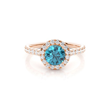 Prong Setting Topaz Halo Engagement Ring