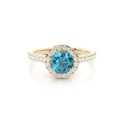 Prong Setting Topaz Halo Engagement Ring