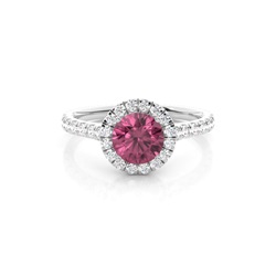 Krappenfassung Pink Turmalin Halo Verlobungsring