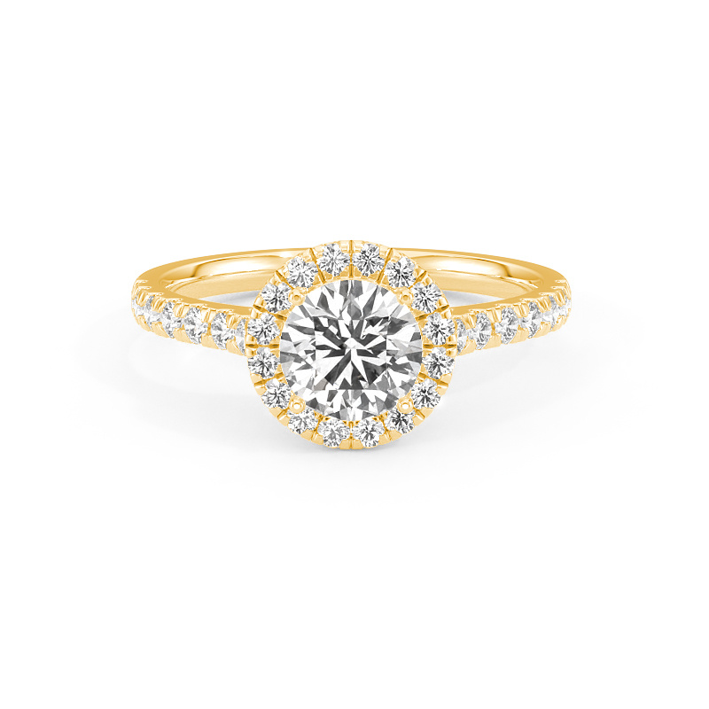 Prong Setting Side Stone Halo Engagement Ring