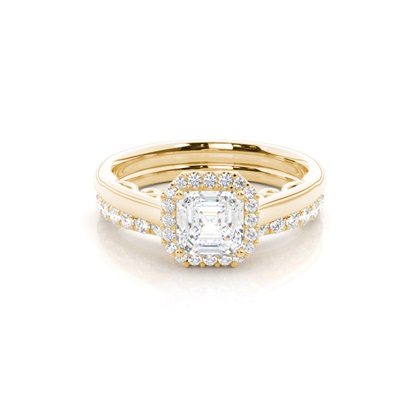 Yellow Gold Bridal Set Diamond Engagement Rings