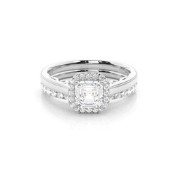 White Gold Round Bridal Set Engagement Ring